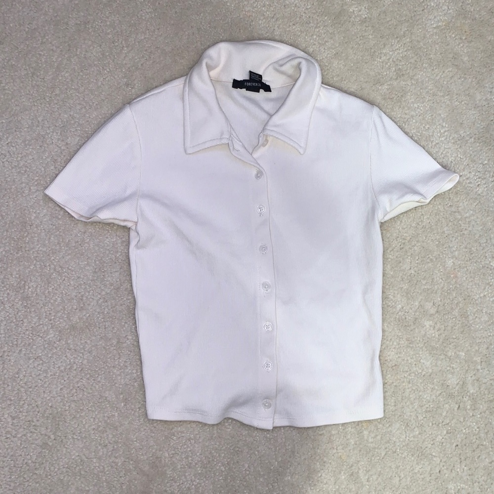 White collar button down